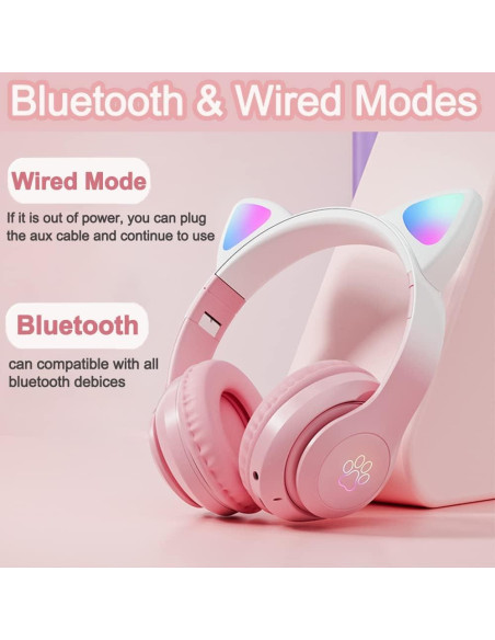 Auriculares Inalámbricos Bluetooth TOKANI STN28 Rosa Niños