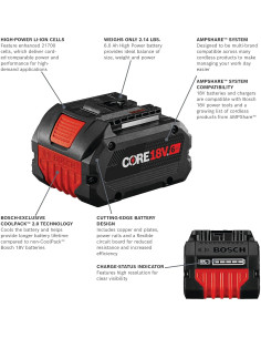 Batería de Ión de Litio Bosch GBA18V60 18V 6 Ah Alta Potencia 2