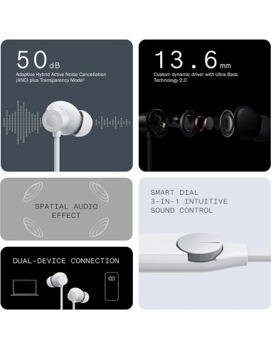 Auriculares Bluetooth CMF Neckband Pro - 50dB ANC, 37h Batería