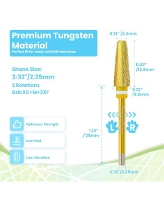 Broca de Uñas 5 en 1 MagiBling Dorada Carburo Tungsteno 2