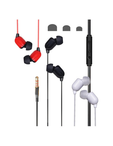 Auriculares con cable Yodamiack 3 metros con micrófono - Paquete de 3