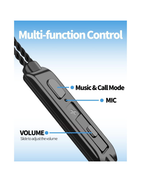 Auriculares con cable Yodamiack 3 metros con micrófono - Paquete de 3