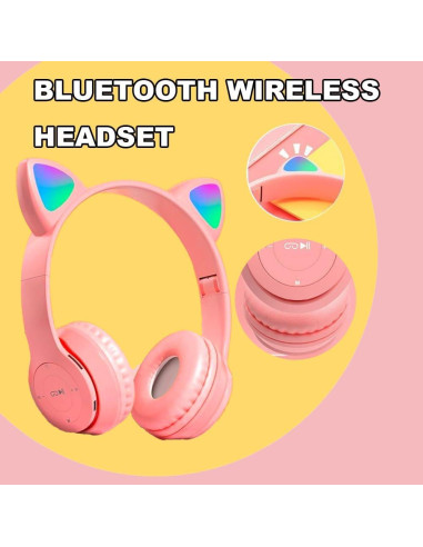 Auriculares Inalámbricos ZGSJ P47M Rosa con Cancelación de Ruido