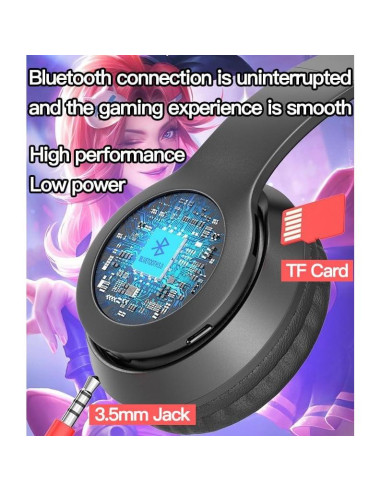 Auriculares Inalámbricos ZGSJ P47M Rosa con Cancelación de Ruido