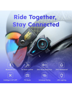 Auricular Bluetooth D10 MAXRUNON para Motocicleta con Control de Voz 2