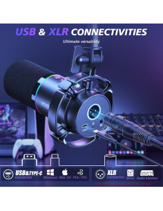 Micrófono Dinámico USB MAONO PD200X con Mezclador para Streaming 2