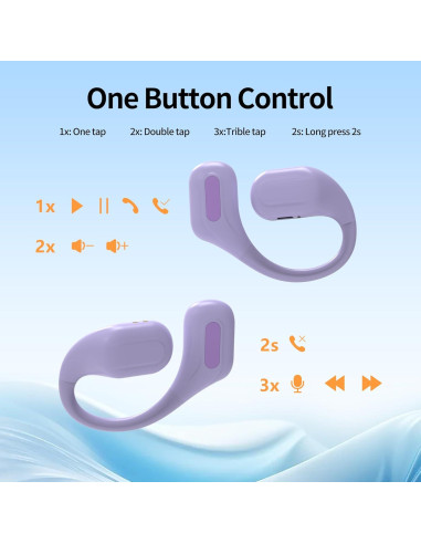 Auriculares Bluetooth Inalámbricos AMAFACE C01 Morado 25h