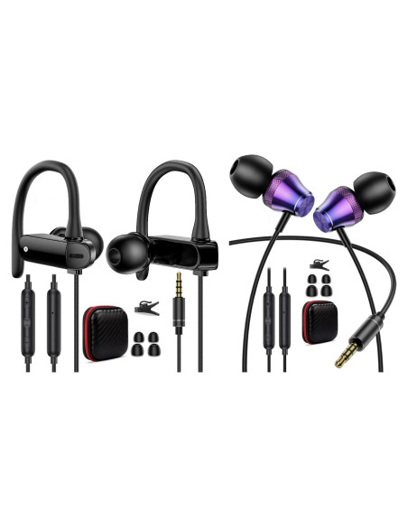 Paquete de 2 Auriculares In-Ear 3.5mm con Cancelación de Ruido