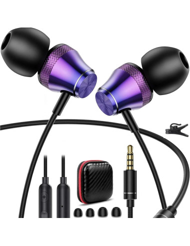 Paquete de 2 Auriculares In-Ear 3.5mm con Cancelación de Ruido