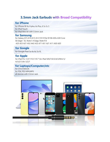 Paquete de 2 Auriculares In-Ear 3.5mm con Cancelación de Ruido