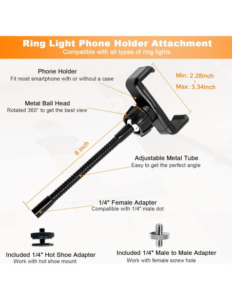 Soporte Universal para Teléfono con Luz Anular JIAYUE