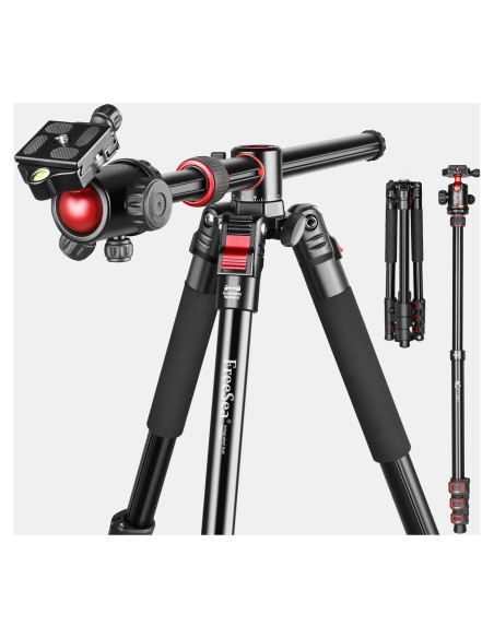 Trípode de cámara 182cm Aluminio DSLR con Monopie y Cabezal 360