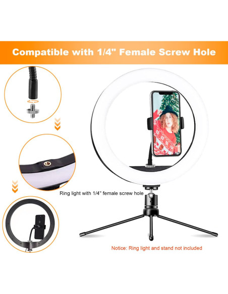 Soporte Universal para Teléfono con Luz Anular JIAYUE