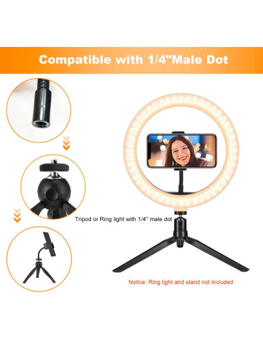 Soporte Universal para Teléfono con Luz Anular JIAYUE