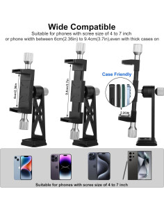 Soporte de trípode Peastrex para celular con cabezal de bola 360 2