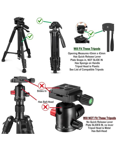 Placa de liberación rápida DaVoice 43mm para trípode