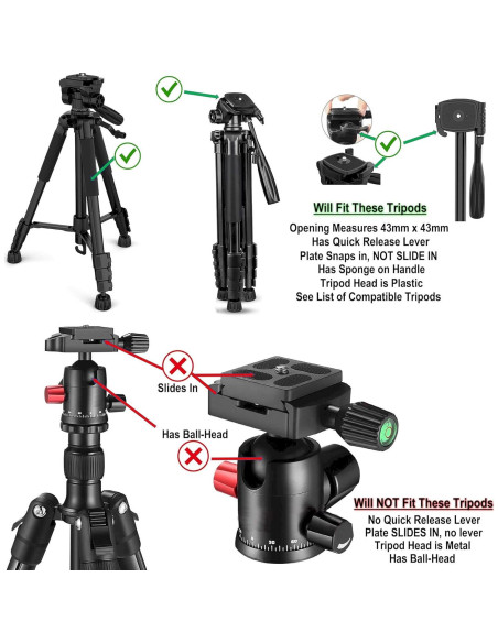 Placa de liberación rápida DaVoice 43mm para trípode