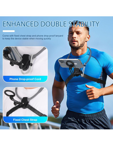 Soporte Magnético para Teléfono en el Cuello ITEFDTUTNE Gris