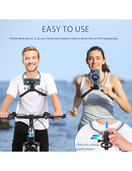 Soporte Magnético para Teléfono en el Cuello ITEFDTUTNE Gris