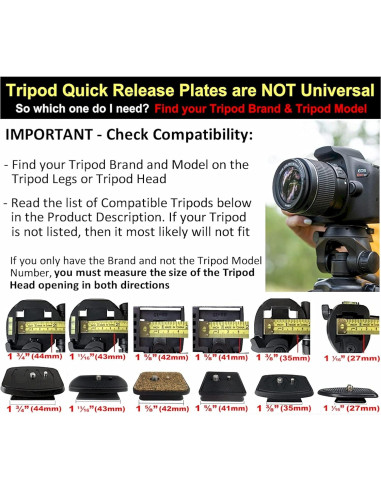 Placa de liberación rápida DaVoice 43mm para trípode