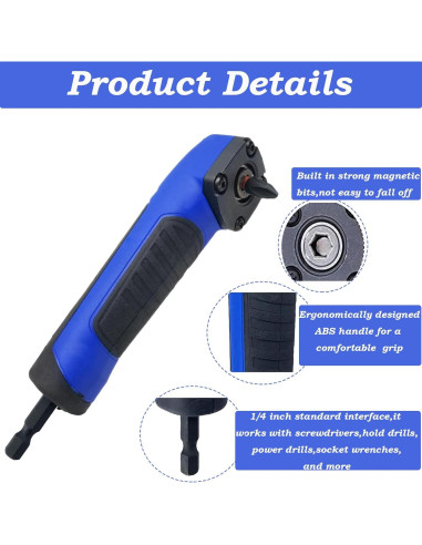 Adaptador de Taladro en Ángulo Recto MJFUNTXY 90 Azul