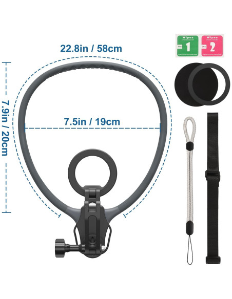 Soporte Magnético para Teléfono en el Cuello ITEFDTUTNE Gris