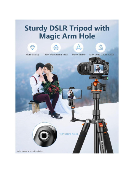 Trípode Profesional Victiv 200 cm para Cámara DSLR y Monopod