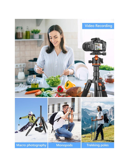 Trípode Profesional Victiv 200 cm para Cámara DSLR y Monopod