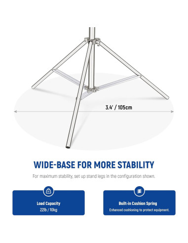 Soporte de Luz NEEWER ST-280SS 2.8m Acero Inoxidable Ajustable