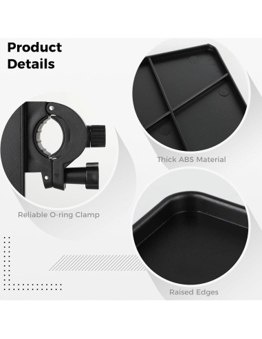 Bandeja Soporte Micrófono Universal ABS 22x16.5cm 3kg