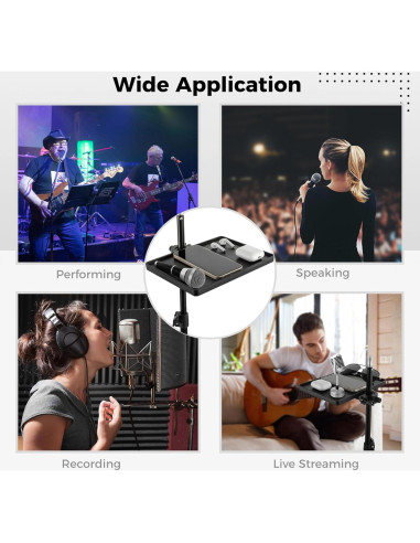 Bandeja Soporte Micrófono Universal ABS 22x16.5cm 3kg