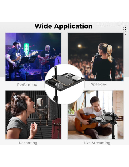 Bandeja Soporte Micrófono Universal ABS 22x16.5cm 3kg