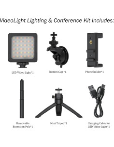 Trípode y Luz LED VidLight USB Recargable para Streaming 2