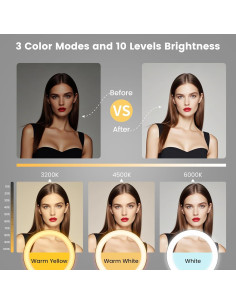 Anillo de Luz LED 30 Modos RYUNVOVO 12" con Trípode y Soporte 2