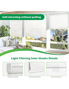 Cortina Roller Sin Cuerda LazBlinds 50.8x182.8cm Beige UV 2