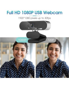 Webcam Full HD 1080P Vsofiot con micrófono y trípode 2