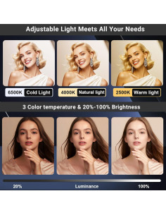 Luz de Anillo Cuadrada Inalámbrica Voinap VN08 4000mAh 2