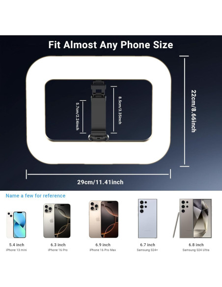 Luz de Anillo Cuadrada Inalámbrica Voinap VN08 4000mAh