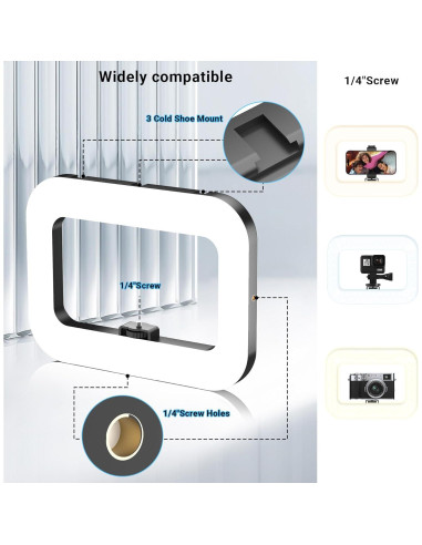 Luz de Anillo Cuadrada Inalámbrica Voinap VN08 4000mAh