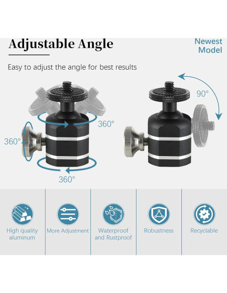 Cabezal de bola mini universal Folgtek para trípode 4.54kg