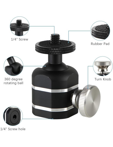 Cabezal de bola mini universal Folgtek para trípode 4.54kg