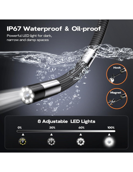 Cámara Borescopio Articulada WANAWONG 1.68m HD IP67