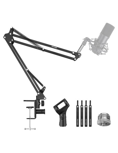 Soporte de Micrófono Marengo MS198 Giratorio 360 Negro