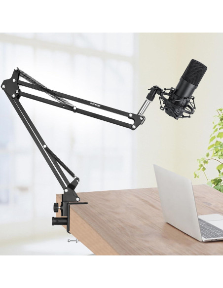 Soporte de Micrófono Marengo MS198 Giratorio 360 Negro
