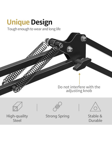 Soporte de Micrófono Marengo MS198 Giratorio 360 Negro