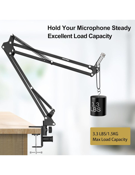 Soporte de Micrófono Marengo MS198 Giratorio 360 Negro