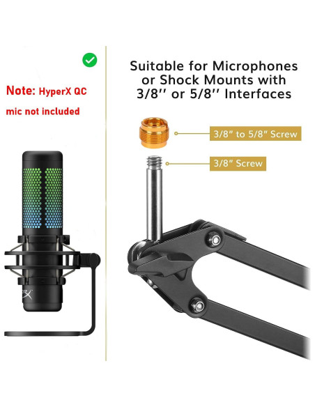 Soporte de Micrófono Ajustable YUZUHOME para HyperX QuadCast