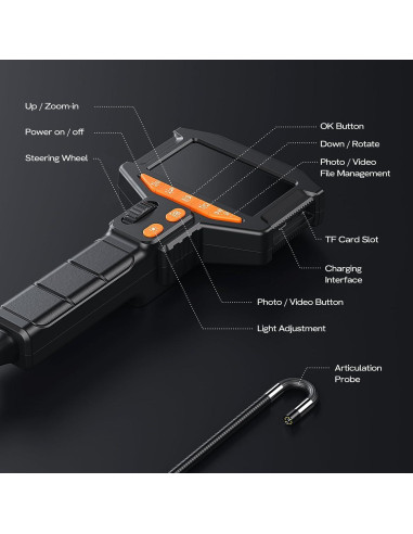 Cámara Borescopio Articulada WANAWONG 1.68m HD IP67
