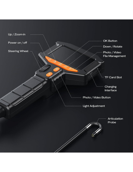 Cámara Borescopio Articulada WANAWONG 1.68m HD IP67