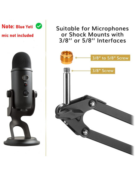 Soporte de Micrófono YUZUHOME para Blue Yeti y Nano, Negro